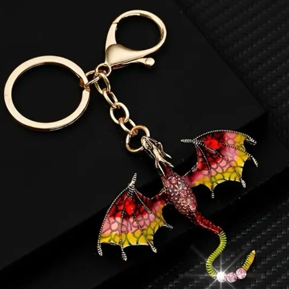 NWT Dragon Jeweled Keychain - Picture 1 of 11